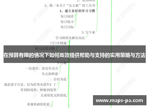 在预算有限的情况下如何高效提供帮助与支持的实用策略与方法
