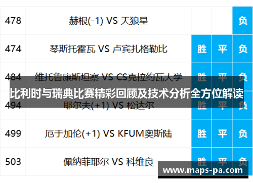 比利时与瑞典比赛精彩回顾及技术分析全方位解读