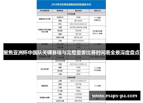 聚焦亚洲杯中国队关键赛程与完整重要比赛时间表全景深度盘点 聚焦亚洲杯中国队关键赛程与完整重要比赛时间表全景深度盘点